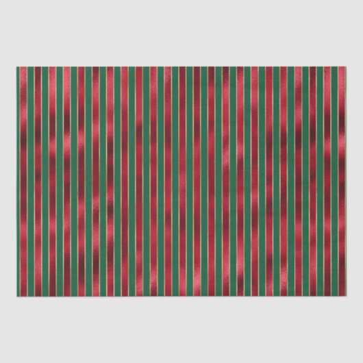 Papier Mousseline Red Green Gold Stripes (Recto)