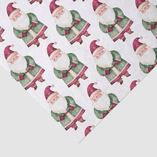 Papier Mousseline Red Green Noël Père Noël (Détail)