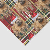 Papier Mousseline Red Green Plaid Cairn Terrier Noël (Détail)