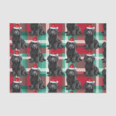 Papier Mousseline Red Green Plaid Labradooda Chien Noël (Recto)