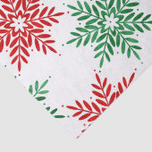 Papier Mousseline Red & Green Watercolor Snowflake Pattern 2 (Détail)