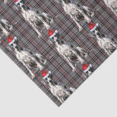 Papier Mousseline Red Grey Plaid Great Dane Chien Noël (Détail)