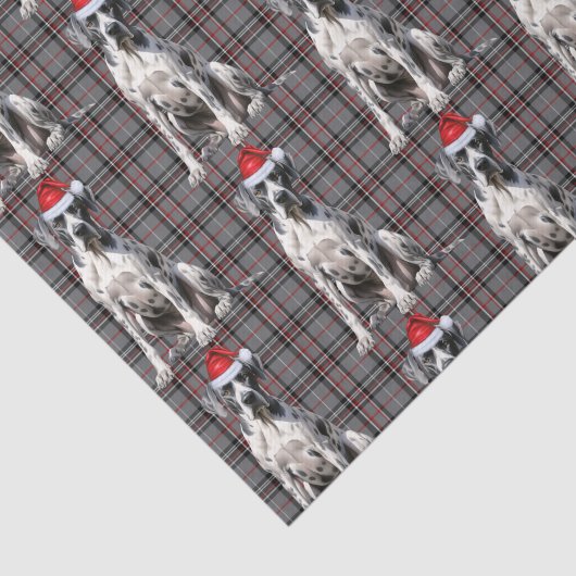 Papier Mousseline Red Grey Plaid Great Dane Chien Noël (Détail)
