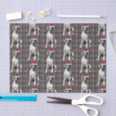Papier Mousseline Red Grey Plaid Great Dane Chien Noël (Artisanat)