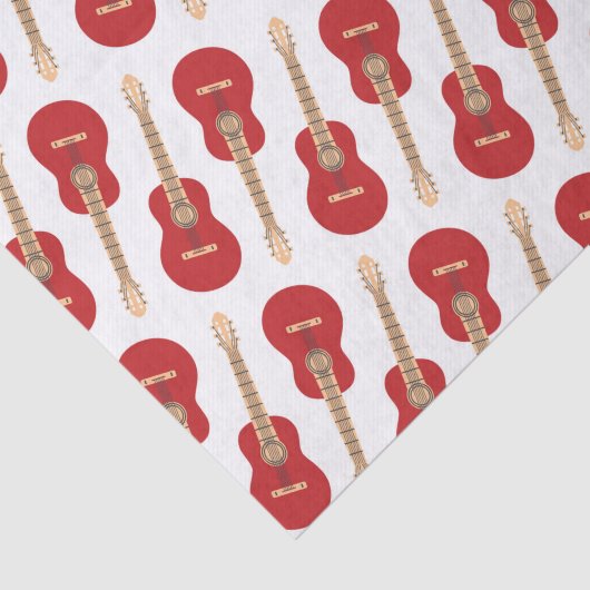 Papier Mousseline Red Guitar Pattern (Détail)