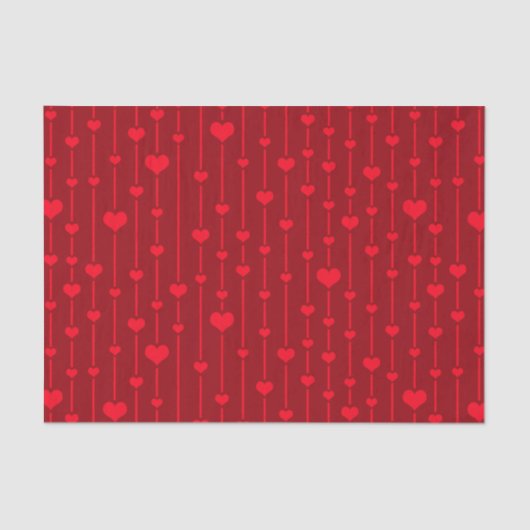 Papier Mousseline Red Hearts popular pattern, (Recto)