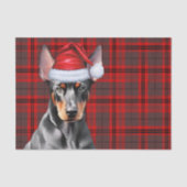Papier Mousseline Red Holiday Plaid Doberman Pinscher Christmas (Recto)