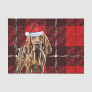 Papier Mousseline Red Holiday Plaid Noël Bloodhound Amoureux des chi