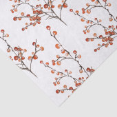Papier Mousseline Red Ilex Berry Branches Papier de tissus (Détail)