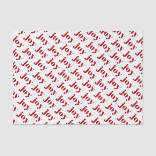 Papier Mousseline Red JOY Bold Typographie Motif moderne Noël (Recto)