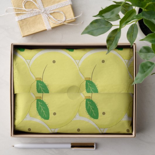 Papier Mousseline Red Lemon Pattern (Cadeau)