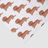 Papier Mousseline Red Long Cheveux Dachshund mignon Motif de dessin (Détail)