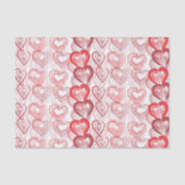 Papier Mousseline Red Love Hearts sur White Valentine's Day (Recto)
