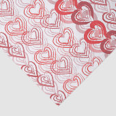 Papier Mousseline Red Love Hearts sur White Valentine's Day (Détail)