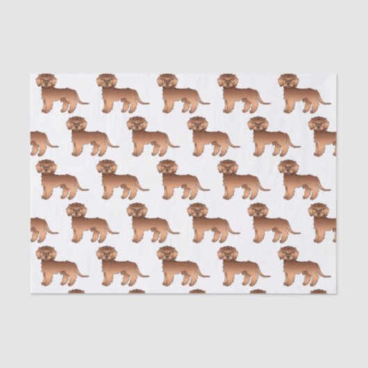 Papier Mousseline Red Mini Goldendoodle mignon Motif de dessin animé (Recto)
