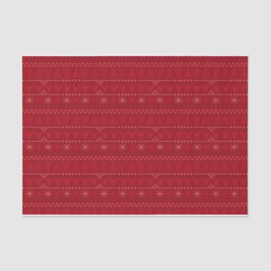 Papier Mousseline Red Nordic Motif Noël Cadeau papier de tissus (Recto)
