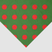 Papier Mousseline Red On Green Polka Dots Pattern Design  (Détail)