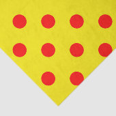 Papier Mousseline Red On Yellow Polka Dots Pattern Design (Détail)