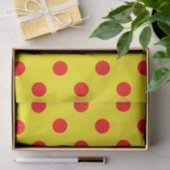 Papier Mousseline Red On Yellow Polka Dots Pattern Design (Cadeau)