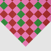Papier Mousseline Red Pink Green Checkered Pattern Design  (Détail)