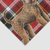Papier Mousseline Red Plaid Christmas Airedale Terrier Dog Holiday (Détail)