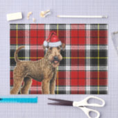 Papier Mousseline Red Plaid Christmas Airedale Terrier Dog Holiday (Artisanat)