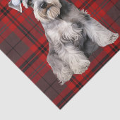 Papier Mousseline Red Plaid Christmas Schnauzer Dog Holiday (Détail)