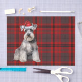 Papier Mousseline Red Plaid Christmas Schnauzer Dog Holiday (Artisanat)