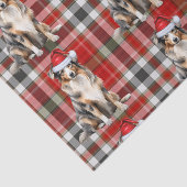 Papier Mousseline Red Plaid et Australian Shepherd Christmas (Détail)