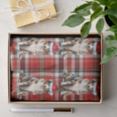 Papier Mousseline Red Plaid et Australian Shepherd Christmas (Cadeau)