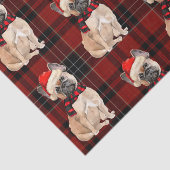 Papier Mousseline Red Plaid et French Bulldog Noël (Détail)