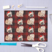 Papier Mousseline Red Plaid et French Bulldog Noël (Artisanat)