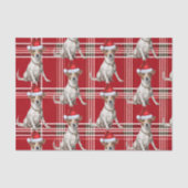 Papier Mousseline Red Plaid Jack Russell Chien Noël (Recto)