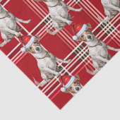 Papier Mousseline Red Plaid Jack Russell Chien Noël (Détail)