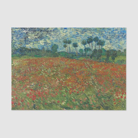 Papier Mousseline Red Poppy Field par Vincent Van Gogh (Recto)