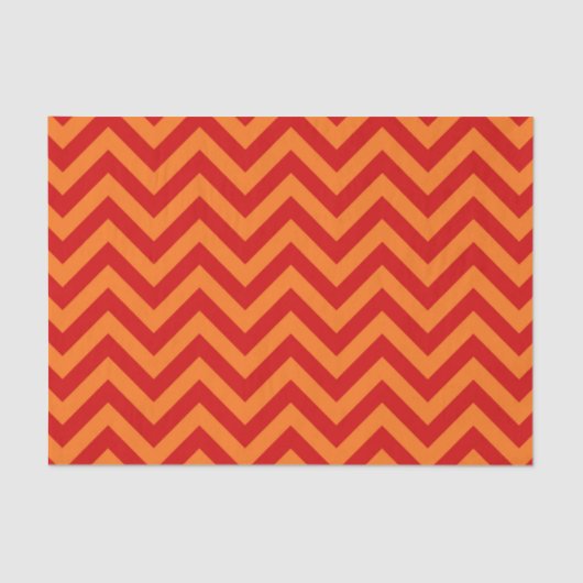Papier Mousseline Red, Pumkin Orange Large Chevron Zig Zag (Recto)