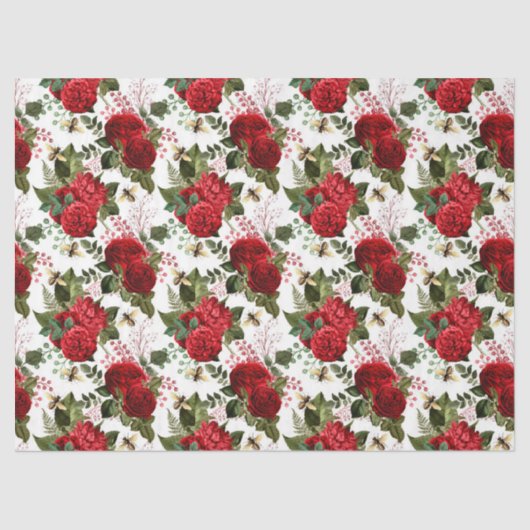Papier Mousseline Red Rose Bee Series Design 15 papier tissu (Recto)