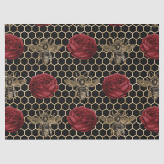 Papier Mousseline Red Rose Bee Series Design 28