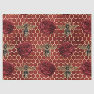 Papier Mousseline Red Rose Bee Series Design 29