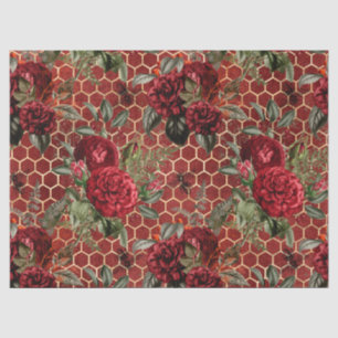 Papier Mousseline Red Rose Bee Series Design 59