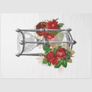 Papier Mousseline Red Rose Steampunk Series Design 13