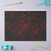 Papier Mousseline Red Roses Black Background (Artisanat)