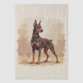 Papier Mousseline Red Rust Brown Doberman Pinscher Dog (Recto)