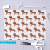 Papier Mousseline Red Sable Smooth Coat Dachshund mignon chien Motif (Artisanat)