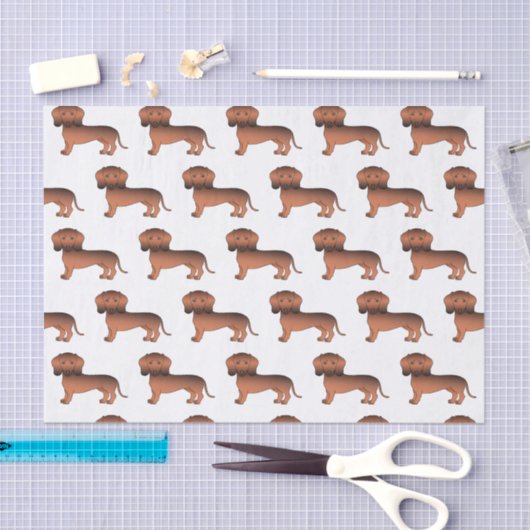 Papier Mousseline Red Sable Smooth Coat Dachshund mignon chien Motif (Artisanat)