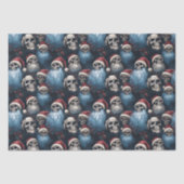 Papier Mousseline Red Santa Hats Gothique Noël Crânes de Noël (Recto)