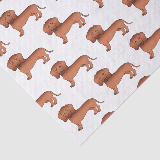 Papier Mousseline Red Smooth Coat Dachshund mignon chien Motif (Détail)