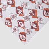 Papier Mousseline Red Snowflakes Motif de Noël (Détail)
