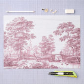 Papier Mousseline Red Toile Pays Découpage français Vintage (Artisanat)