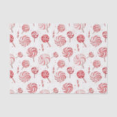 Papier Mousseline Red White Candy Cane Treats Christmas (Recto)